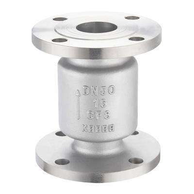 China General Compressor Water Oil Steam 304 Stainless Steel DN65 Angular Flange Vertical Check Valve for sale