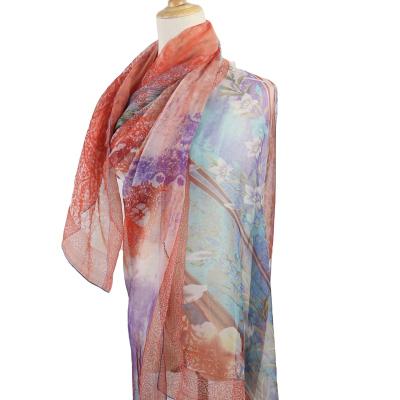 China European American factory professional horse printed ethnic polyester satin scarves and shawls polyester scarf scarves and shawls for sale