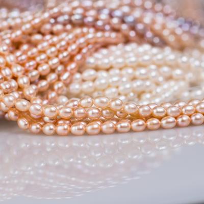 China CLASSIC Freshwater Pearl Rice Pearl Necklace Natural Flawed Color Handmade Loose Material for sale