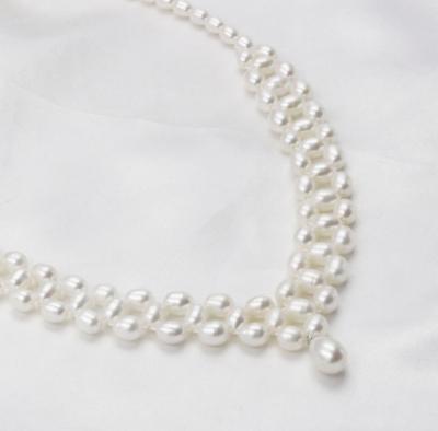 China CLASSIC Creative Western Style Rice Star Shape 6-7 Mm Pearl Necklace Handmade Pearl Necklace for sale