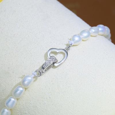 China Handmade Freshwater Pearl DIY S925 Sterling Silver Pearl Necklace Accessories for sale