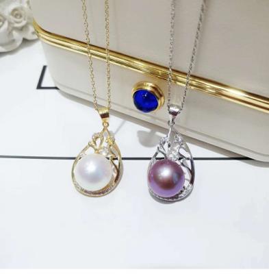 China CLASSIC Pure Clavicle Silver Simple Pendant Soft Chain Necklace Natural Freshwater Pearl for sale