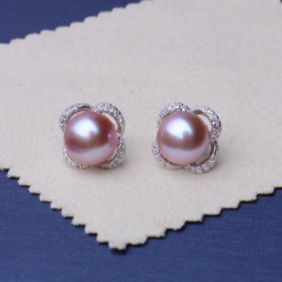 China CLASSIC Natural Freshwater Pearl Earrings 925 Platinum Temperament Lady Earrings Silver Plated Anti Allergy for sale