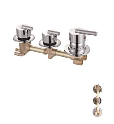 China Without Slide Bar Bathroom Faucet Handle Bath Mixer Shower Triple Panel Faucet for sale