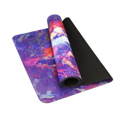 China Custom printed foldable fitness eco natural rubber yoga mat fabric microfiber travel yoga mats for sale