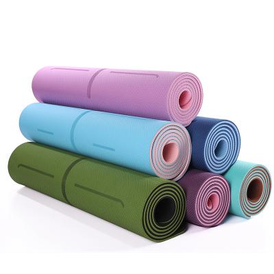 China Yoga Pilate High Density Foam Slip Resistance Double Color Band Hot Yoga Mats for sale