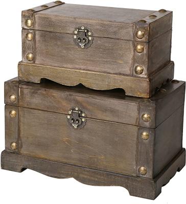 China Europe Decorative Antique Wooden Chest Wooden Storage Trunk With Lock for sale