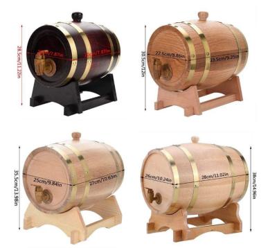 China 2 Liter High Quality Eco-Friendly Handcrafted Using American Oak Wooden Whiskey Beer Wine Aging Barrel For Wine for sale