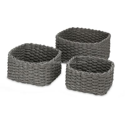 China Minimalist Decorative Storage Bins Hands - Vellum Rope Materials Storage Baskets for sale