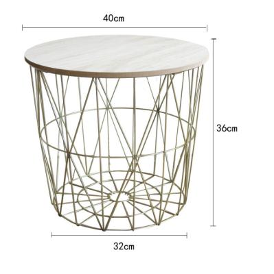 China (Size) adjustable geometric wooden table metal locker coffee table iron top table for sale