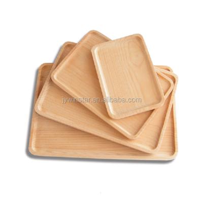 China Eco-friendly Wholesale Custom Coffee Tea Table Serving Tray Wooden Tray Large Ottoman Serving Tray for sale