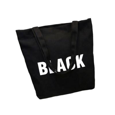 China Fashionable Fashion Black Pink Handle Shopping Bag Yellow Reusable Cotton for sale