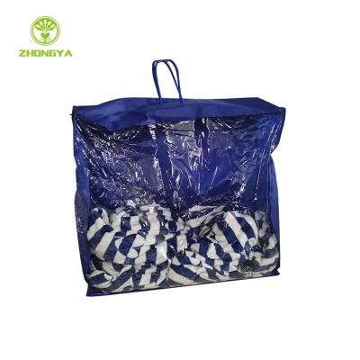 China Eco-friendly 2021 Summer New Arrival At World Clear Pvc Pillow Quilt Non Woven Storage Bag for sale