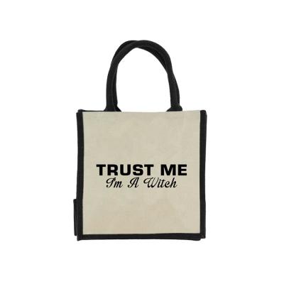 China Wholesale Promotional Reused Jute Shopping Bag Tote Bag Canvas Custom Reusable for sale