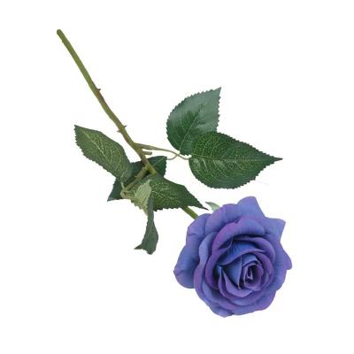 China Contemporary wholesale decorative flower branch single moisturize rose simulation flower for living room party decoration for sale