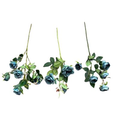 China Simulation Modern Blue Wedding Flowers Wholesale Classic Decorative Artificial Flowers for sale