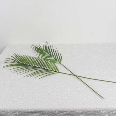 China Environmental Friendly Green Plastic Leaves Artificial Plant Leaf Vase Palm Leaves Tropical Decoration for sale