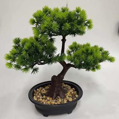 China Environmentally friendly potted artificial tree bonsai pine home ornaments faux flower simulation indoor decoration for sale