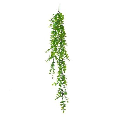 China Wholesale Modern Rattan Border Plastic Artificial Wall Hanging Artificial Eucalyptus Plant For Home Wedding Decor for sale