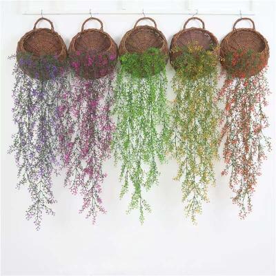 China Factory Direct Selling 5 Fork 125Cm Modern Simulation Flower Love Grass Plastic Wall Hanging Ornaments for sale