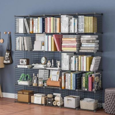 China Wire Cube Storage Organizer 4 Cube Metal Grid Viable Storage Bins Shelving Shelf Shelves DIY Cabinet Cabinet For Living Room Office for sale