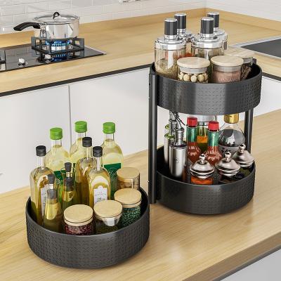 China Viable Rotating Organizer Spinning Countertop Herb Spice Rack and Seasoning Organizer Rotate Spice Rack Holder for sale