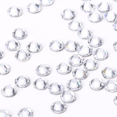 China Factory Wholesale White Flatback Flat Back Around Rhinestone Ring Earrings Rhinestone Decoration for sale