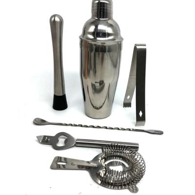 China Viable Spoon Pourers Kit Accessories Jigger Bar Liquid Bartender Stainless Steel Cocktail Shaker Bar Set With Stand Bar Tools Kits for sale