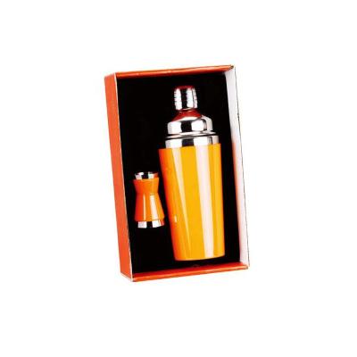 China 2020 New Product Ideas Cocktailshaker Barset 400ml Viable Shiny Orange Stainless Steel Cocktail Shaker Set 2PCS Set Bartender Kit for sale