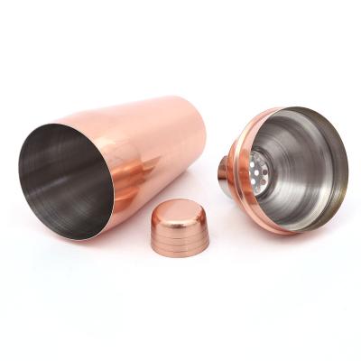 China New Product 2020 Disposable Ideas Bar Tool Kit Elegant Stainless Steel 550ml Cocktail Making Set Rose Gold Wine Box Cocktail Set Gift for sale