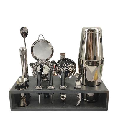 China Cocktail Shaker Set Factory Direct 14 Pieces 750ml Stainless Steel Bartender Cross Straine Cocktail Shaker Bar Set Ware Accessory Tools for sale