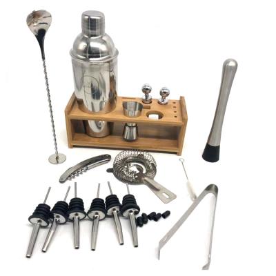 China Home Cocktail Shaker Set In Matt Black Stainless Steel Liquid Cocktail Shaker Set Gift Box Accessories Jigger Bar Spoon Pourers for sale