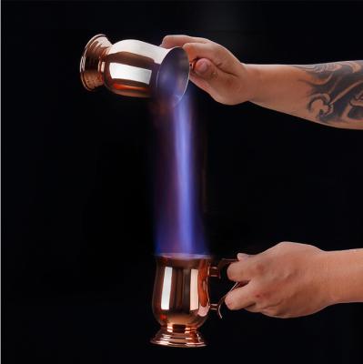 China Viable Professional Japanese Rose Gold Fire Goblet Fire-Pull Metal Tumbler Palace Cocktail Mug for sale