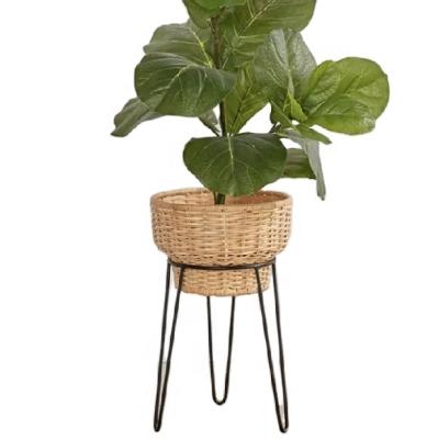 China Europe Rattan Plant Pot and Stand Flower Stand Wooden Potted Plant for sale