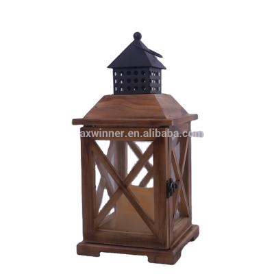 China Home Decor Handmade Decorations For Home Lantern Wood Candle Holder Wooden Candle Lanterns for sale