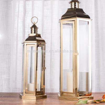 China Minimalist stainless steel candle lantern for home decoration for sale