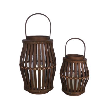 China Minimalist decorations for wooden candle lanterns home deco wooden lanterns for sale