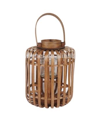 China Minimalist Handmade Wooden Candle Lantern For Home Decoration Lantern Candle Holders for sale