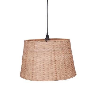 China Minimalist High Quality Natural Rattan Lamp Shade Rattan Pendant Lamp for sale