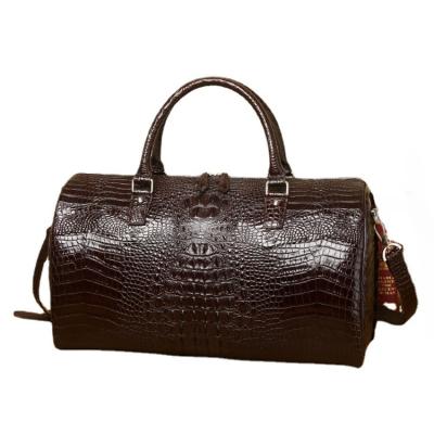 China Vintage Crocodile Pattern Luggage Bag Large Capacity Outdoor Travel Bag Genuine Leather Business Handheld Large Men's Bag Wholesale for sale