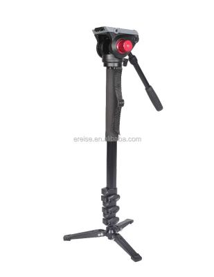 China Professional Cameral Aluminum Buckle Monopod Shooting Video Camera Pull Tripod With Liquid Head for sale