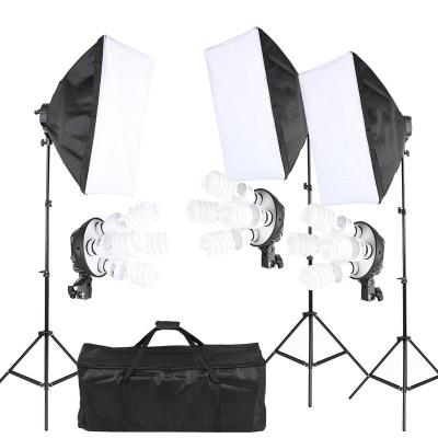 China Photography Studio Lighting Tent Kit with 45W 4in1 Bulb Socket Softbox Light Stand Carry Bag ITB-DW12 for sale