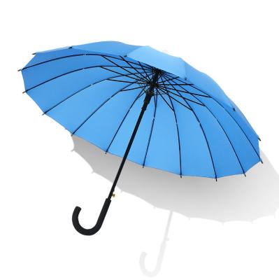 China Modern Manufacturer Wholesale Large Size 16K Golf Umbrella Classic Solid Color Straight Long Umbrella With PVC Waterproof Cover for sale