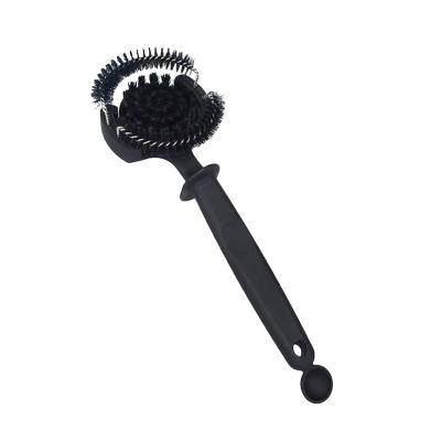 China Stocked 2 In 1 Coffee Machine Cleaning Brush Spoon Long Handle 58 And 51mm Coffee Grinder Cleaner Brush for sale