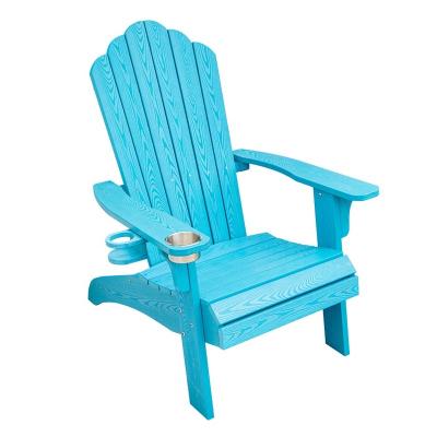 China All Weather Wooden Outdoor Lounge Garden Chair Plastic Composite HDPE Adirondack Blue Chair for sale