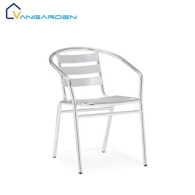 China Waterproof Outdoor Furniture Anodized Glossy Aluminum Stack Chair Outdoor Restaurant for sale