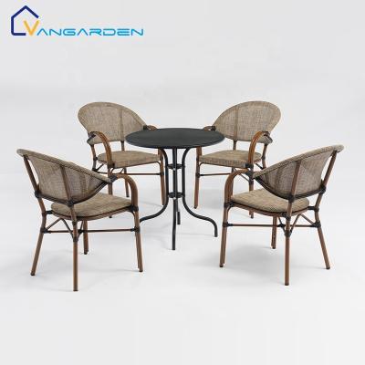 China Traditional Promotional Outdoor Garden Patio Table And Chair Set For 4 People Balcony Bistro Furniture for sale