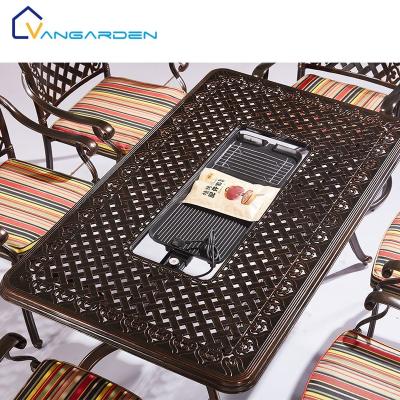 China Economical Commercial Model Multifunctional Garden Waterproof Outdoor Furniture Table Fired Pit Patio Outdoor Pan Set for sale