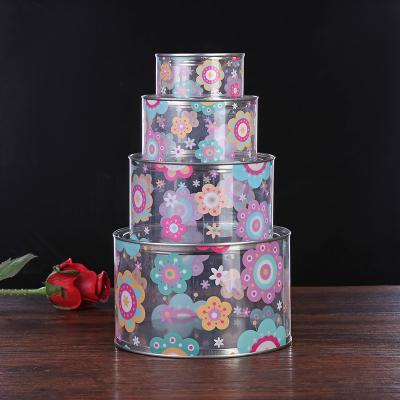 China Recyclable Customized Flower Printed PVC Cylinder Wedding Candy Packaging Box Factory Direct for sale