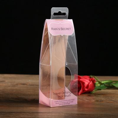 China Good Quality Recycled Materials PVC Folding Transparent Plastic Packing Box For Hair Brush for sale